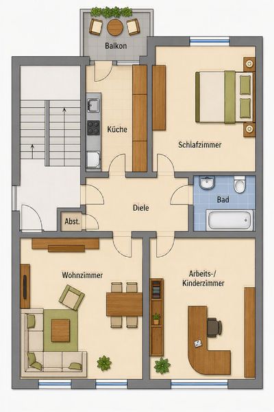 Hochwertige, helle, 3-Zimmer-Eigentumswohnung mit Balkon in zentraler Lage von Essen-Rüttenscheid!29